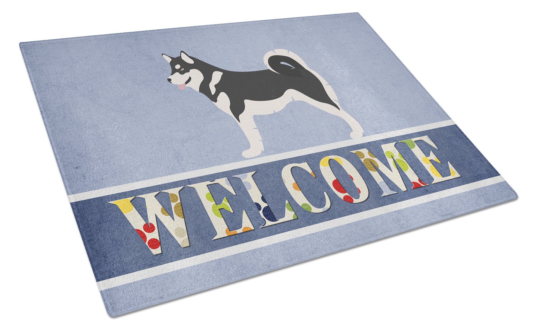 Alaskan Malamute Welcome Glass Cutting Board Large BB8324LCB by Caroline's Treasures