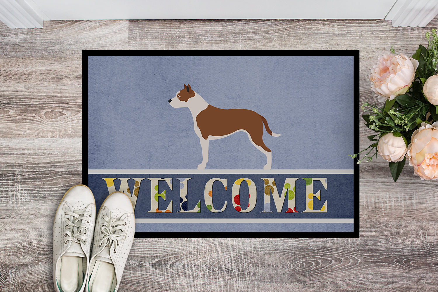 Pit Bull Terrier Welcome Indoor or Outdoor Mat 18x27 BB8325MAT - the-store.com