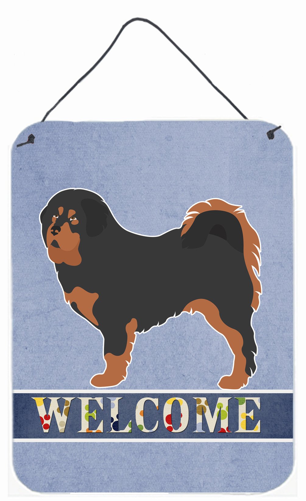 Tibetan Mastiff Welcome Wall or Door Hanging Prints BB8326DS1216 by Caroline's Treasures