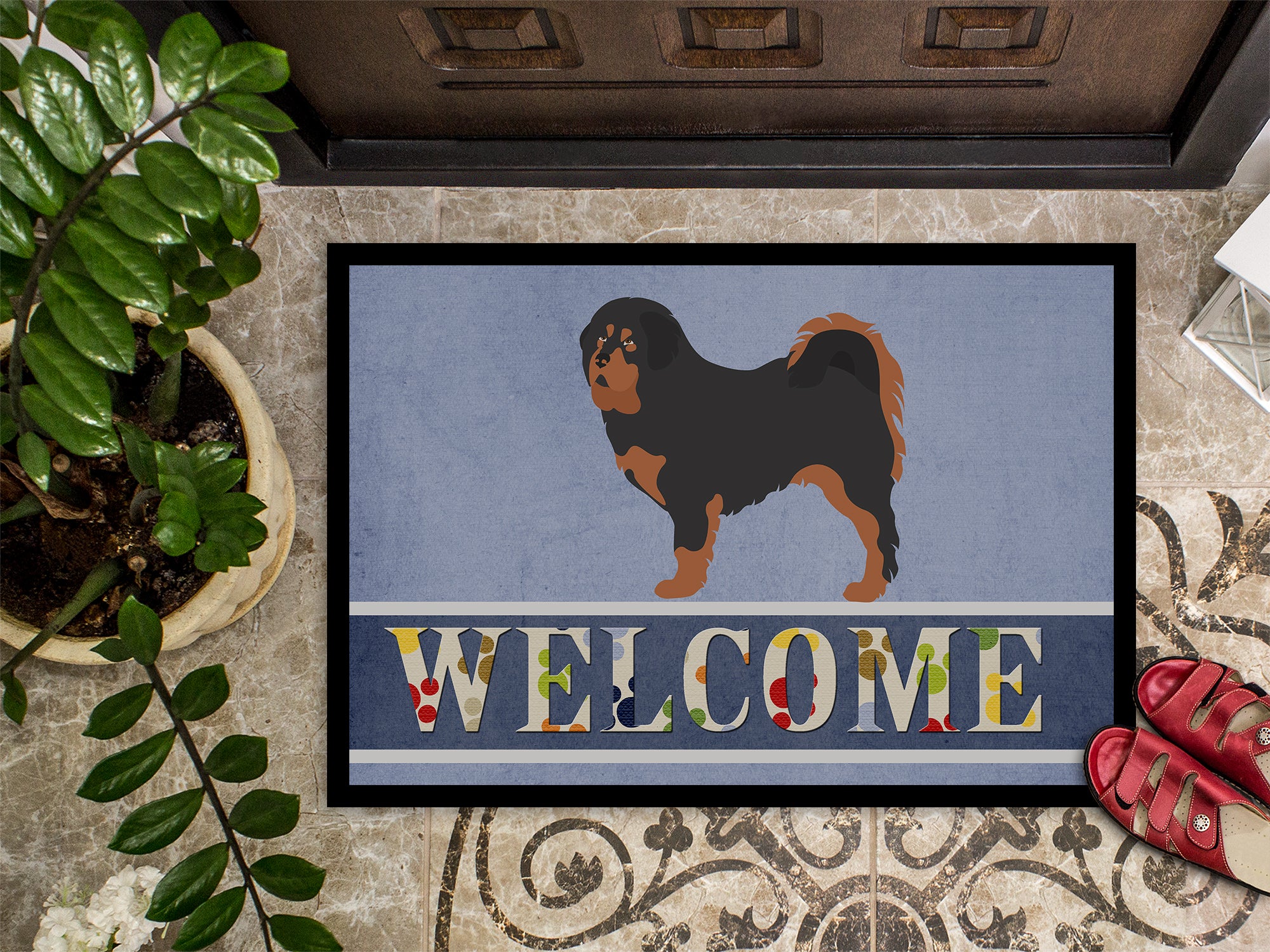 Tibetan Mastiff Welcome Indoor or Outdoor Mat 18x27 BB8326MAT - the-store.com