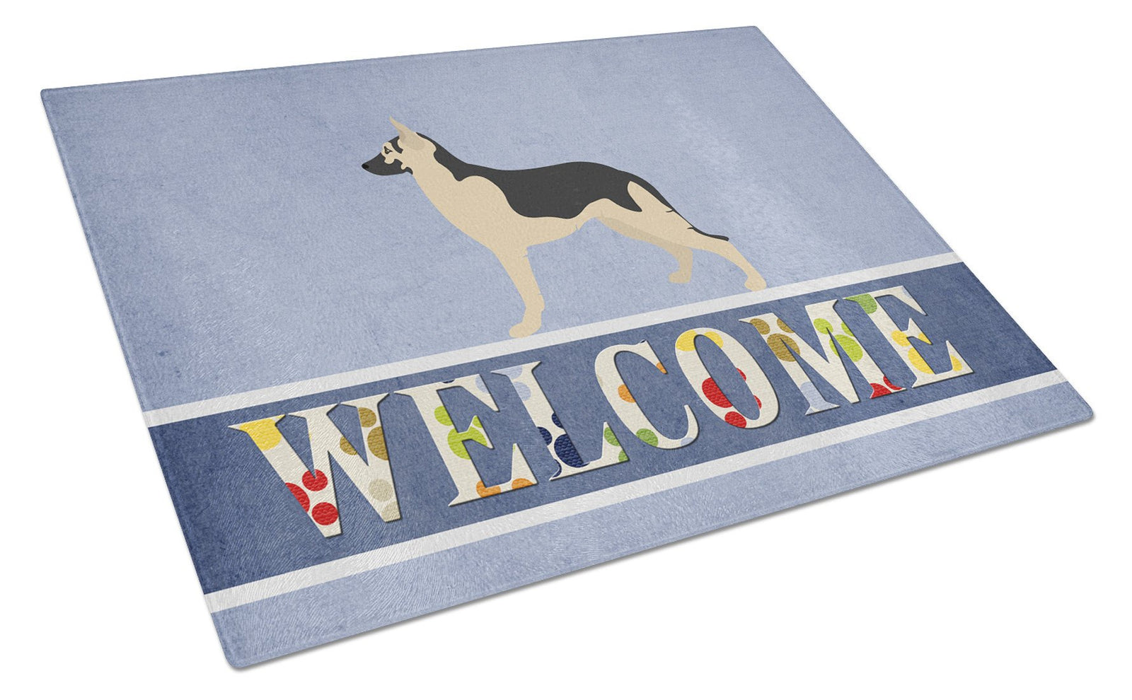 German Shepherd Welcome Glass Cutting Board Large BB8330LCB by Caroline's Treasures