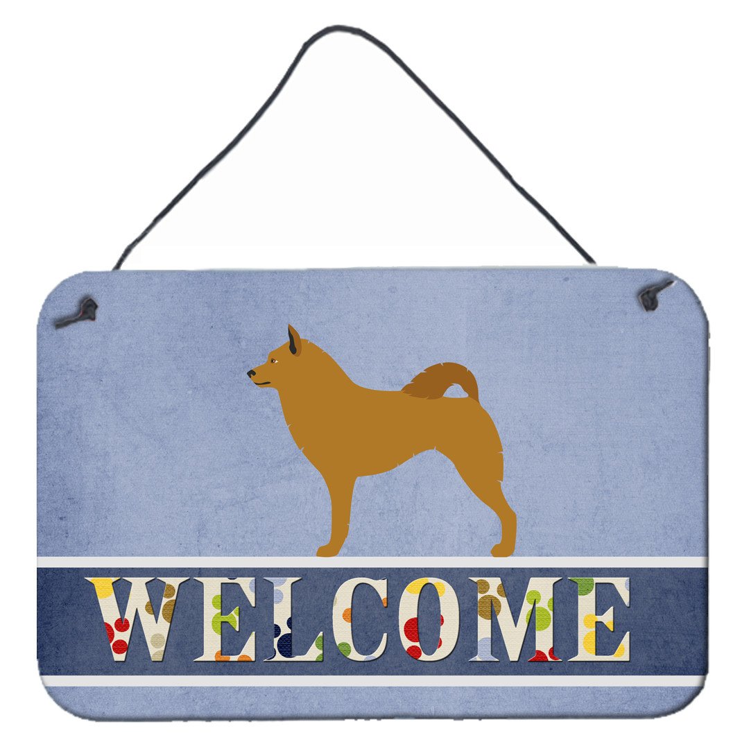 Finnish Spitz Welcome Wall or Door Hanging Prints BB8343DS812 by Caroline&#39;s Treasures