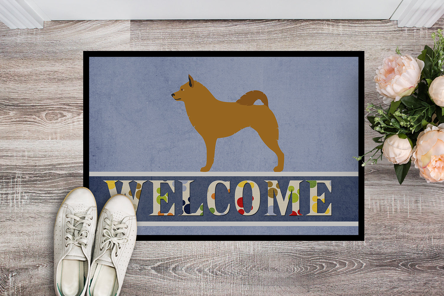 Finnish Spitz Welcome Indoor or Outdoor Mat 18x27 BB8343MAT - the-store.com