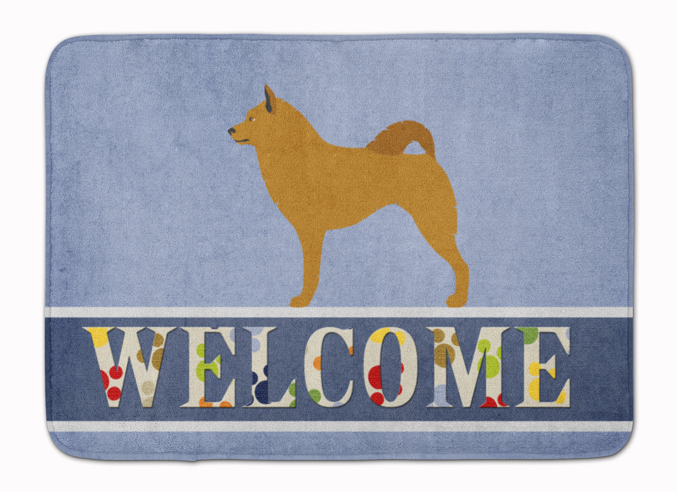 Finnish Spitz Welcome Machine Washable Memory Foam Mat BB8343RUG - the-store.com