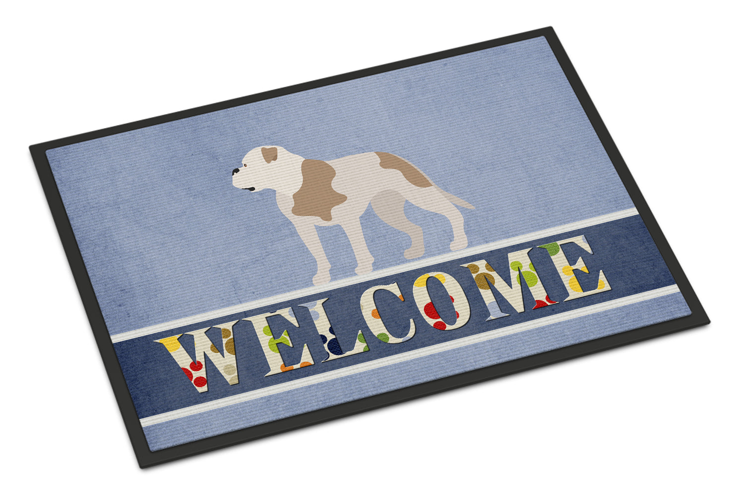 American Bulldog Welcome Indoor or Outdoor Mat 18x27 BB8348MAT - the-store.com