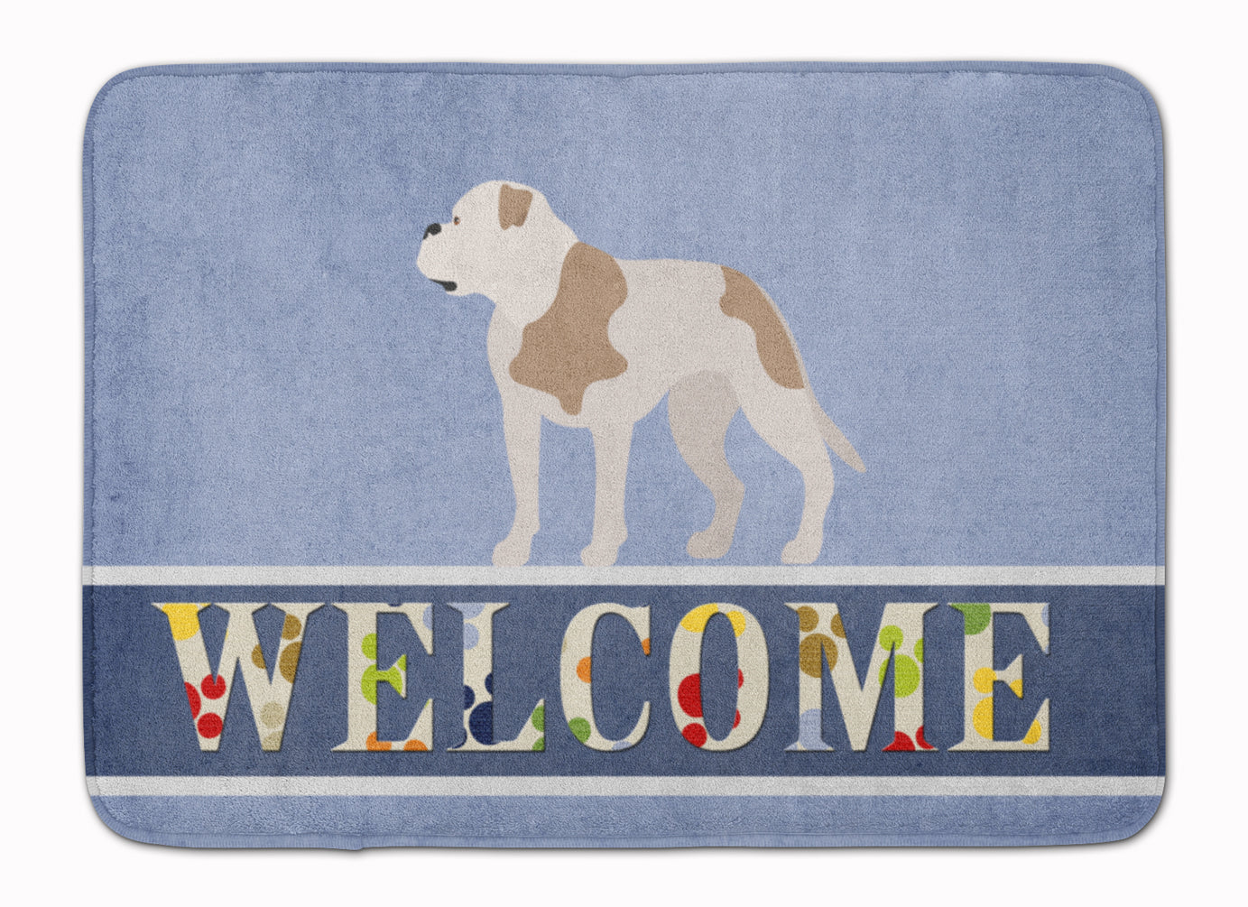 American Bulldog Welcome Machine Washable Memory Foam Mat BB8348RUG - the-store.com