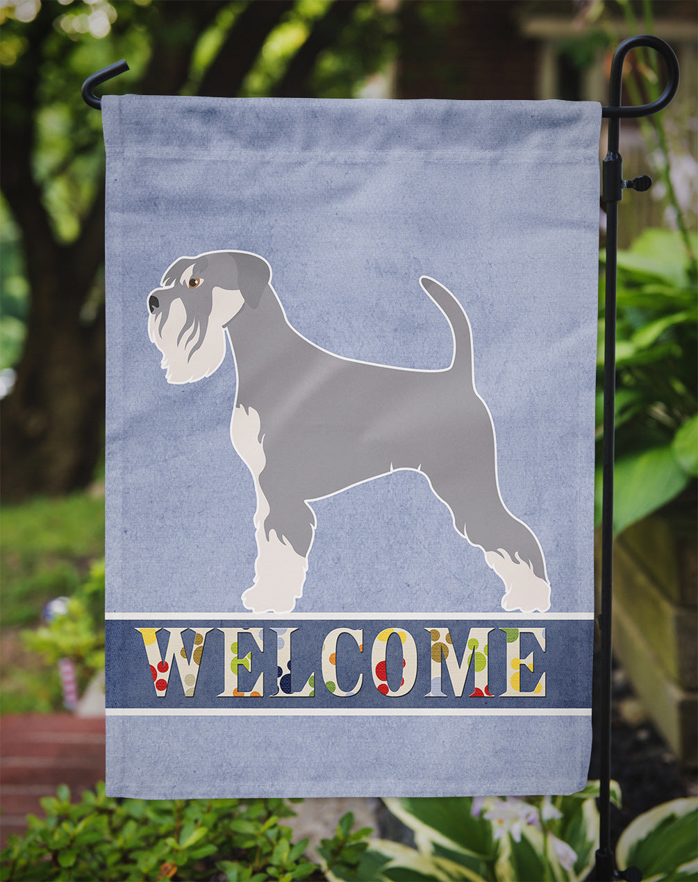 Schnauzer Welcome Flag Garden Size BB8350GF  the-store.com.