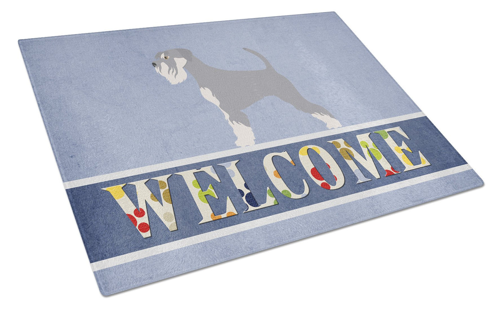 Schnauzer Welcome Glass Cutting Board Large BB8350LCB by Caroline's Treasures