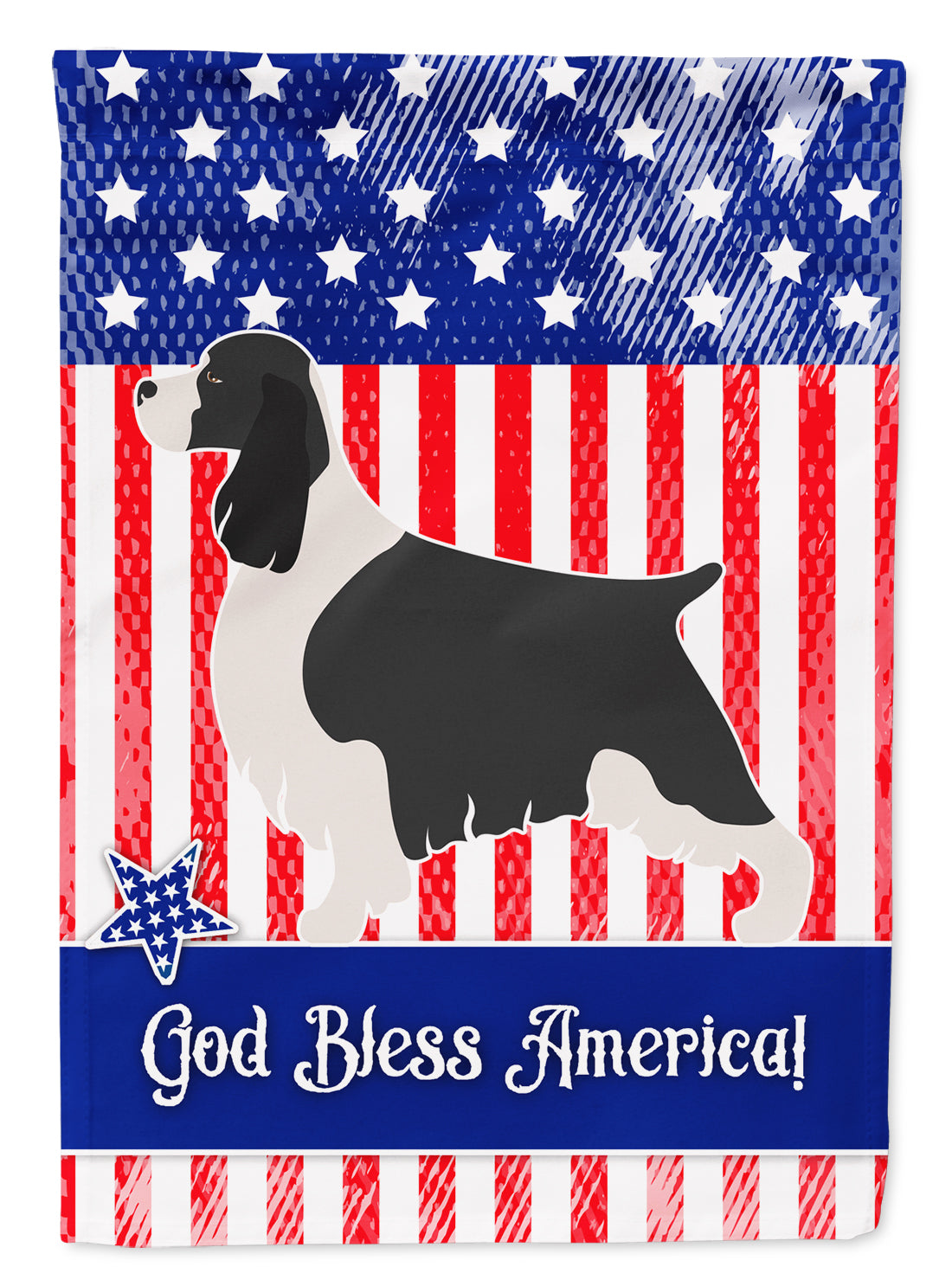 English Springer Spaniel American Flag Garden Size BB8354GF  the-store.com.