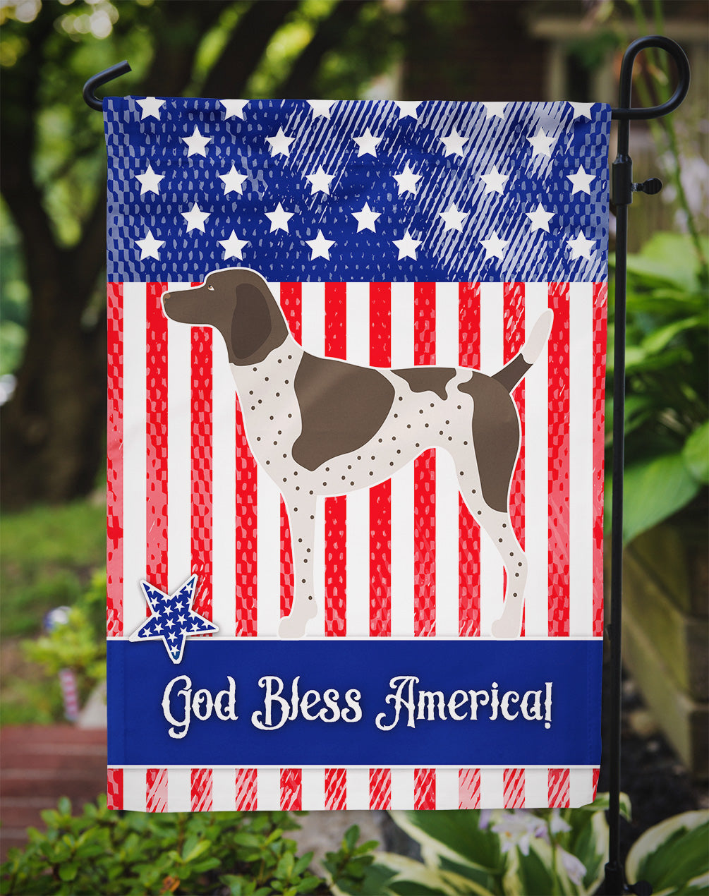 German Shorthaired Pointer American Flag Garden Size BB8364GF  the-store.com.