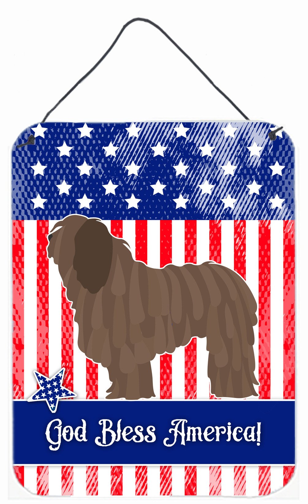 Bergamasco Shepherd American Wall or Door Hanging Prints BB8372DS1216 by Caroline's Treasures