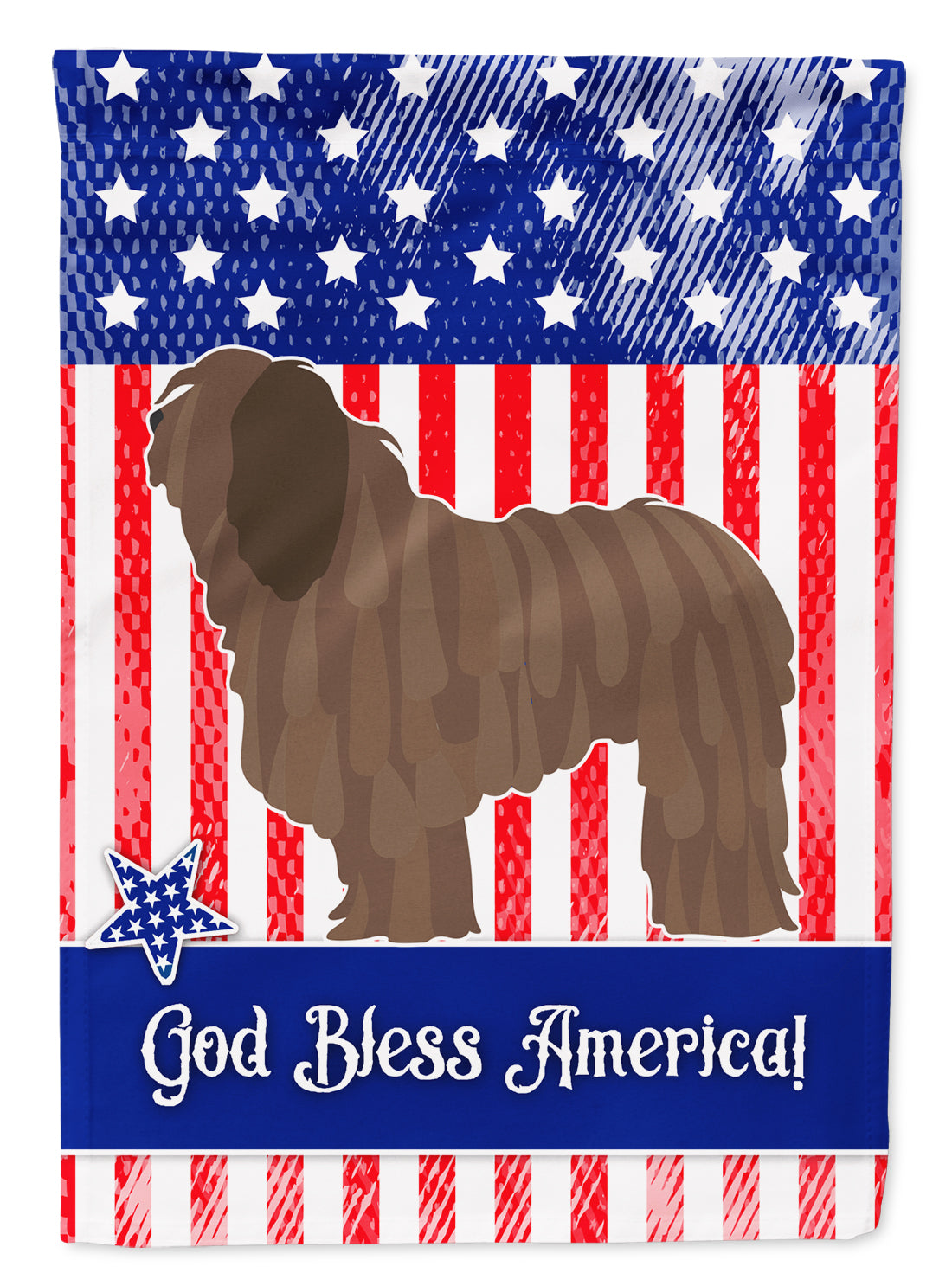 Bergamasco Shepherd American Flag Garden Size BB8372GF  the-store.com.