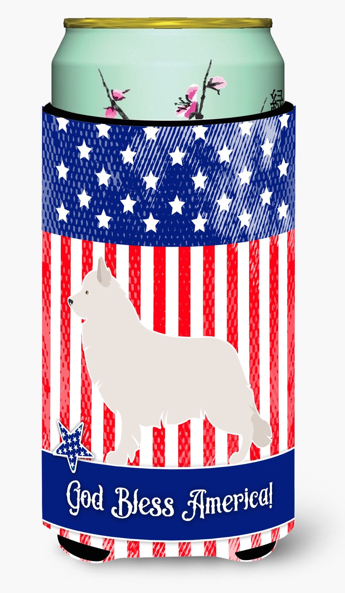 Berger Blanc Suisse American Tall Boy Beverage Insulator Hugger BB8373TBC by Caroline's Treasures