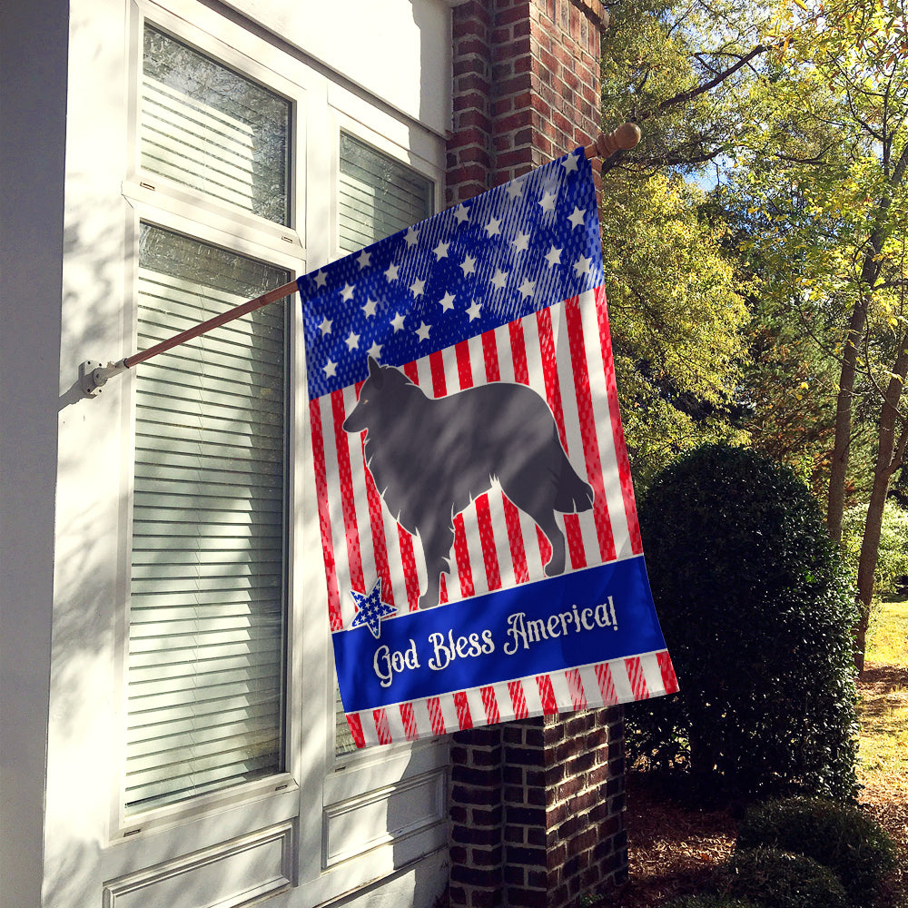 Groenendael Belgian Shepherd American Flag Canvas House Size BB8382CHF  the-store.com.