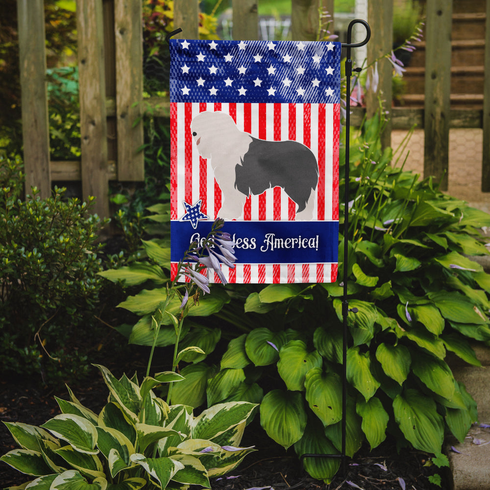 Old English Sheepdog American Flag Garden Size BB8385GF  the-store.com.