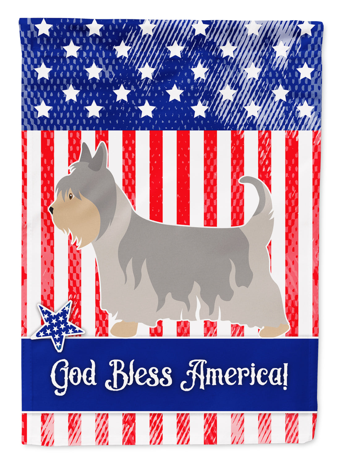 Australian Silky Terrier American Flag Garden Size BB8388GF  the-store.com.