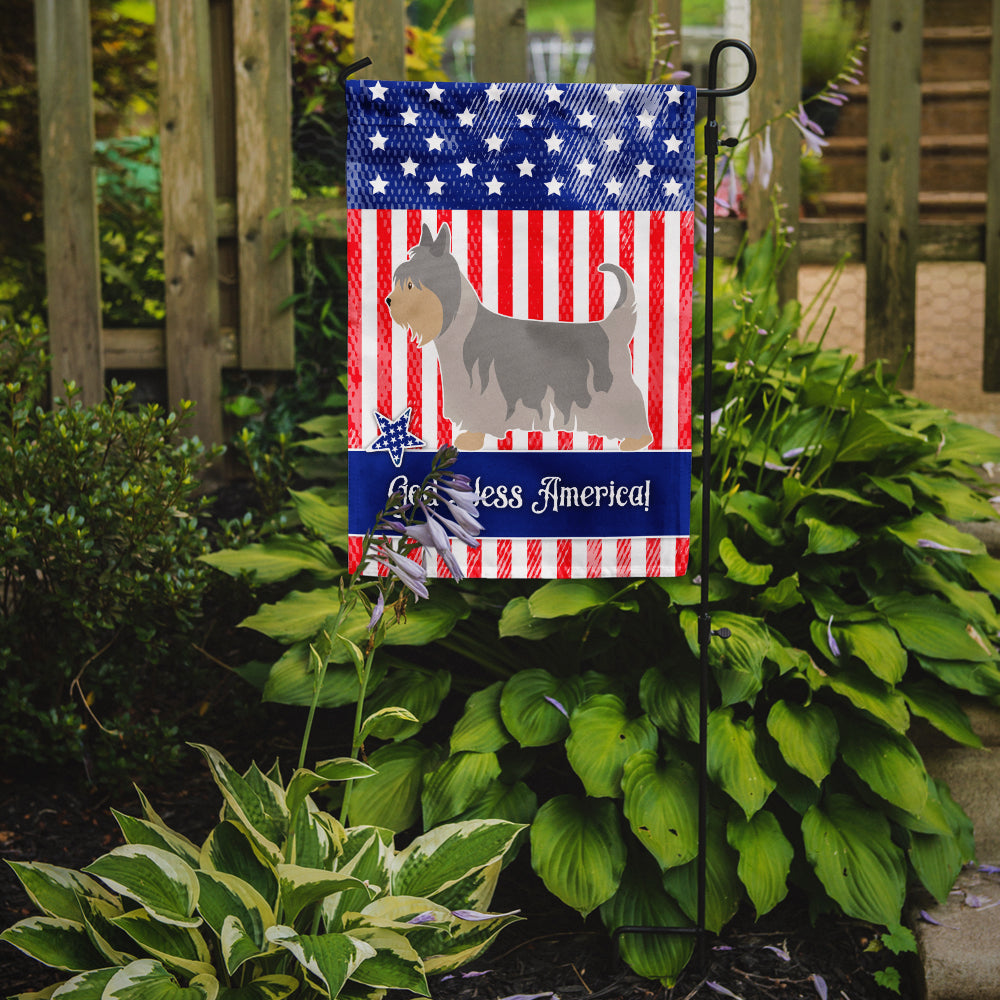 Australian Silky Terrier American Flag Garden Size BB8388GF  the-store.com.