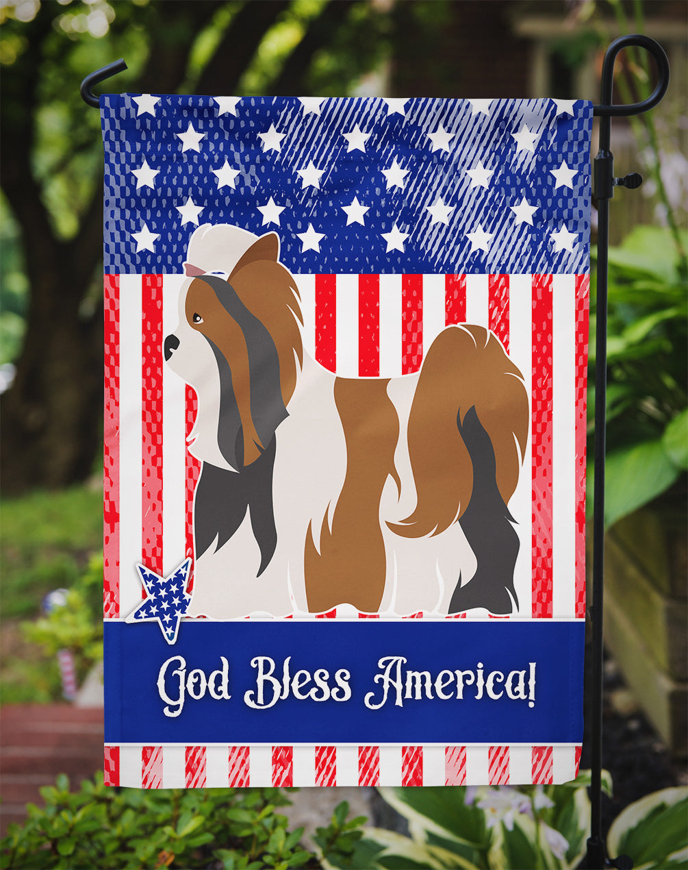 Biewer Terrier American Flag Garden Size BB8389GF  the-store.com.