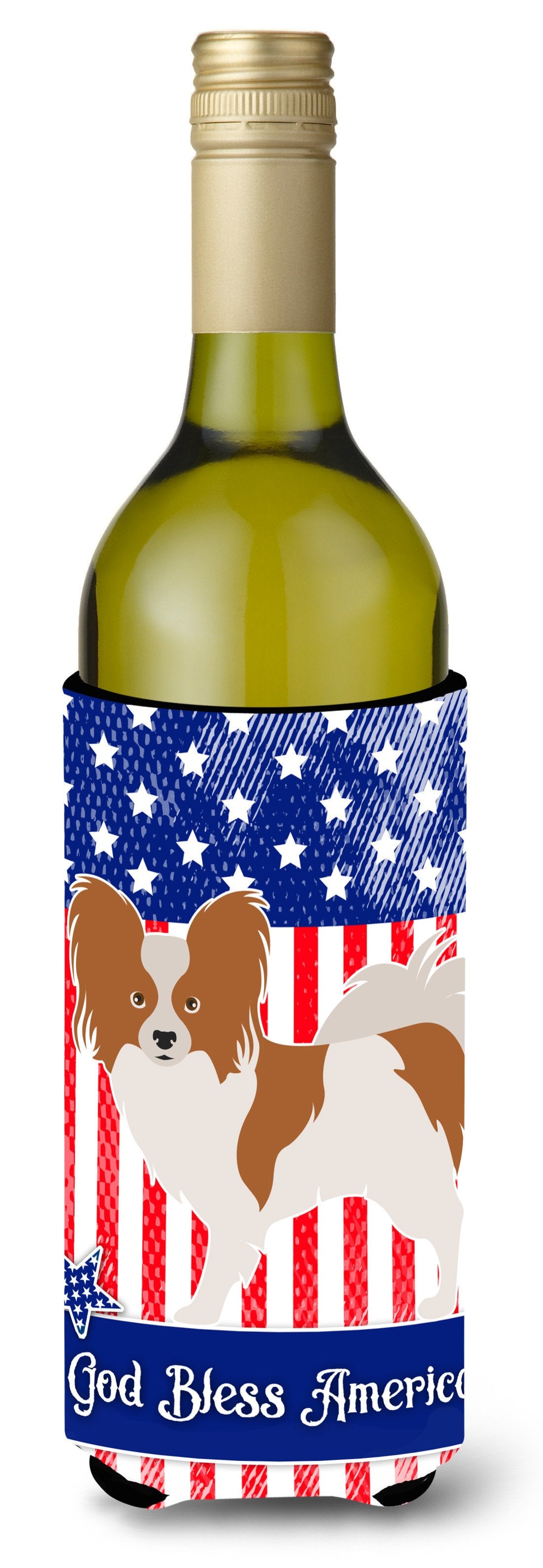 Papillon American Wine Bottle Beverge Insulator Hugger BB8391LITERK by Caroline's Treasures