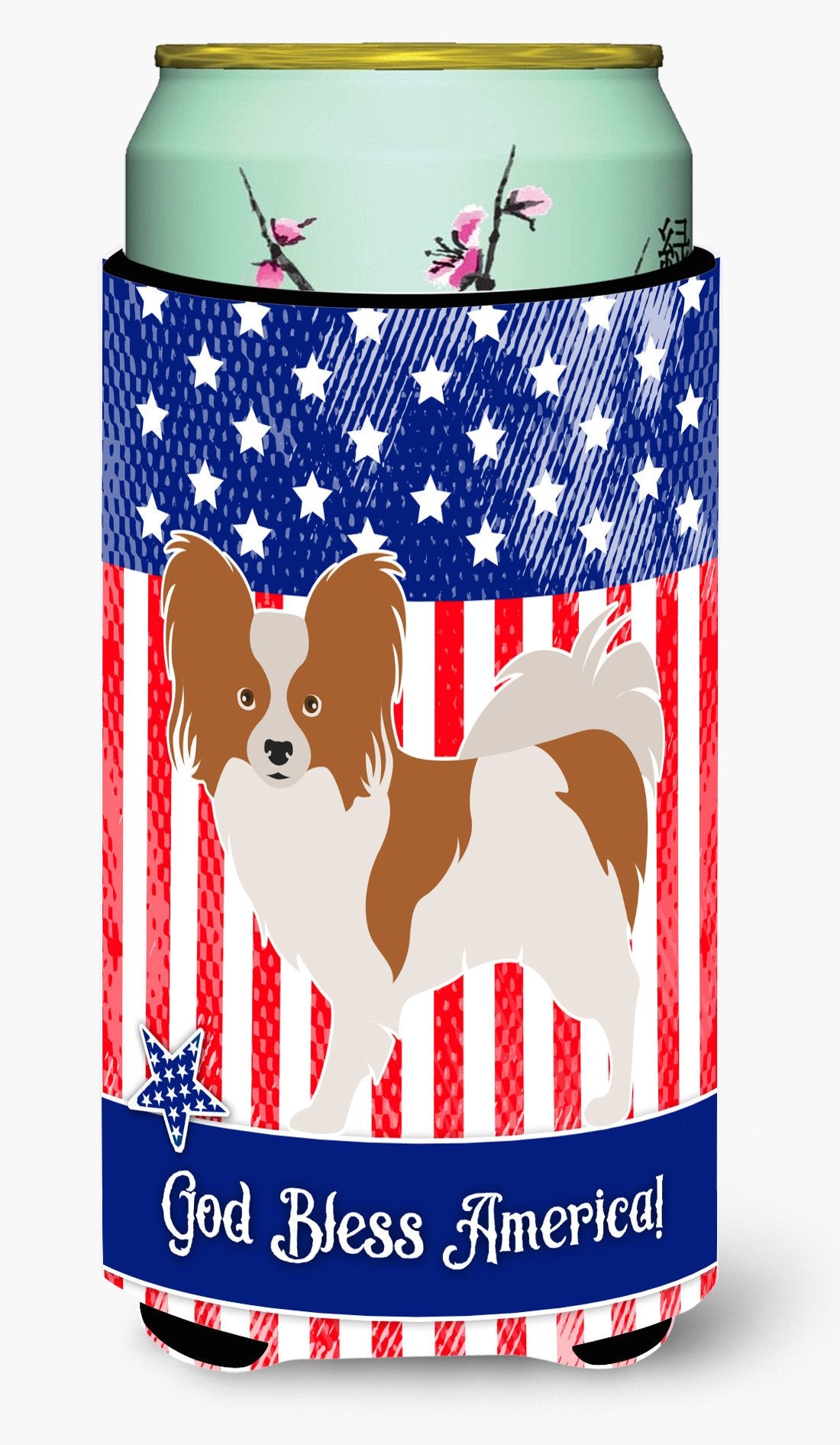 Papillon American Tall Boy Beverage Insulator Hugger BB8391TBC by Caroline's Treasures