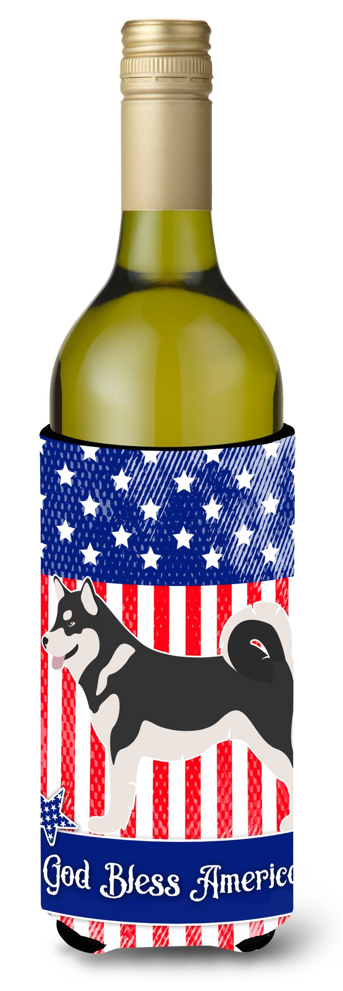 Alaskan Malamute American Wine Bottle Beverge Insulator Hugger BB8405LITERK by Caroline's Treasures