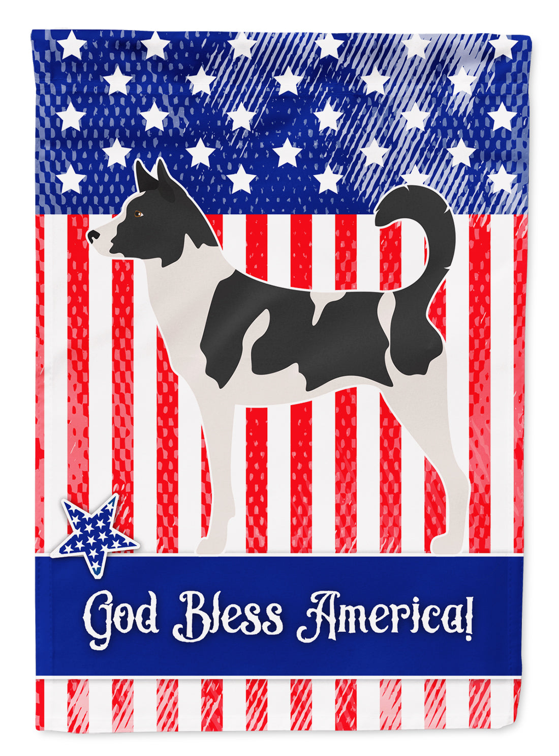 Canaan Dog American Flag Garden Size  the-store.com.