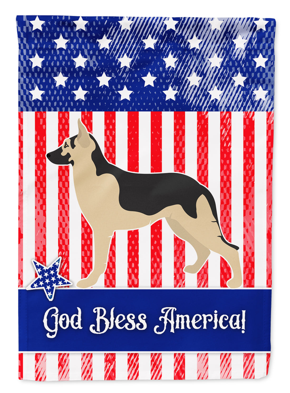 German Shepherd American Flag Garden Size  the-store.com.