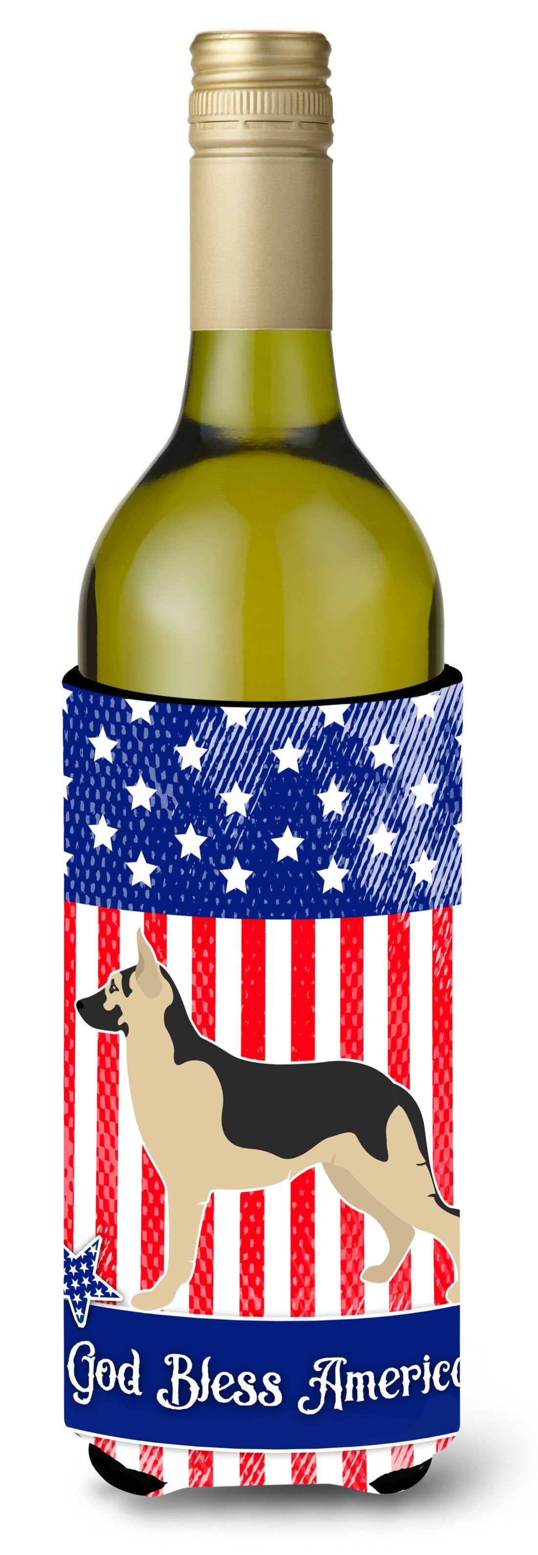 German Shepherd American Wine Bottle Beverge Insulator Hugger BB8411LITERK by Caroline's Treasures