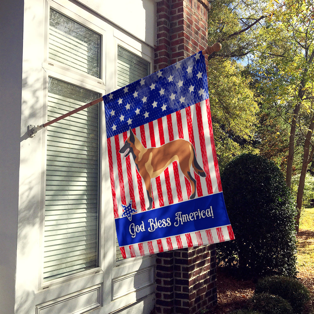 Malinois Belgian Shepherd  American Flag Canvas House Size BB8413CHF  the-store.com.