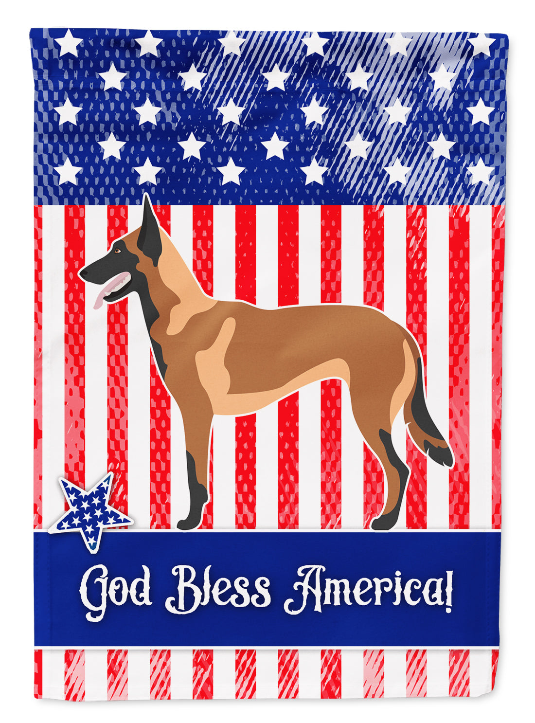 Malinois Belgian Shepherd  American Flag Garden Size BB8413GF  the-store.com.