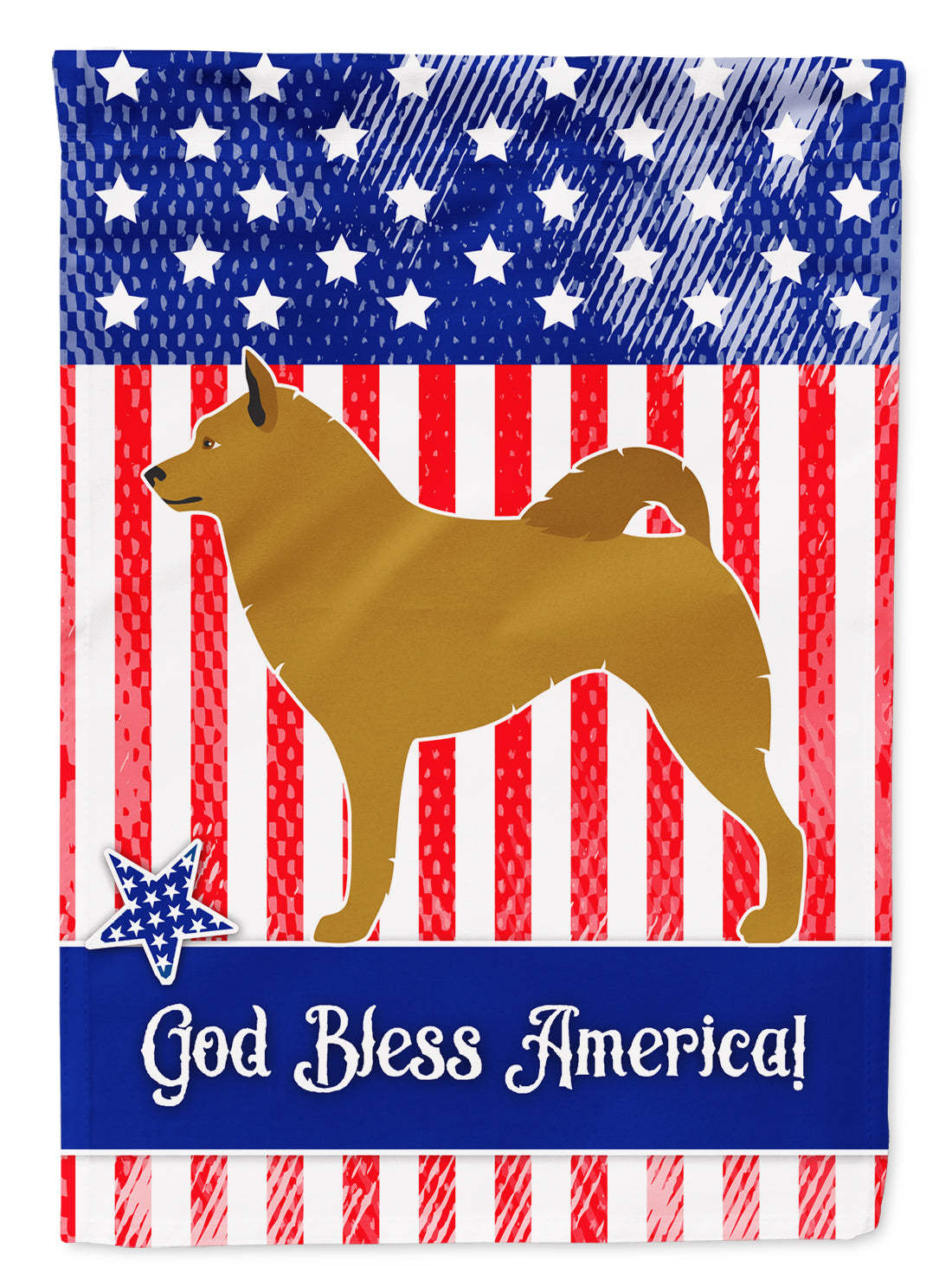 Finnish Spitz American Flag Garden Size BB8424GF  the-store.com.