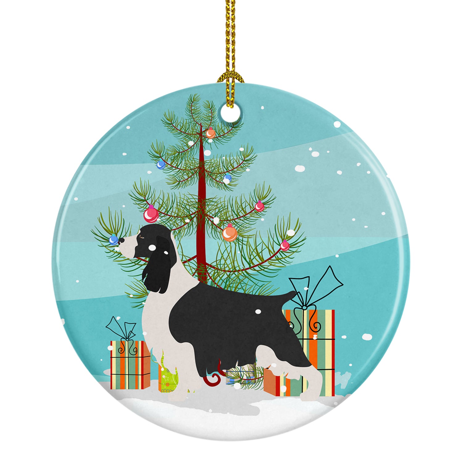 English Springer Spaniel Christmas Ceramic Ornament BB8435CO1 - the-store.com