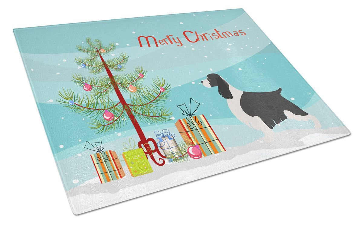 English Springer Spaniel Christmas Glass Cutting Board Large BB8435LCB by Caroline&#39;s Treasures