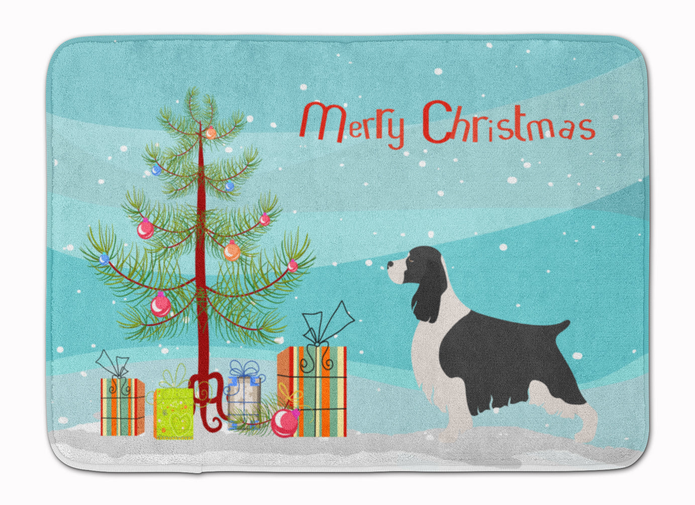 English Springer Spaniel Christmas Machine Washable Memory Foam Mat BB8435RUG - the-store.com