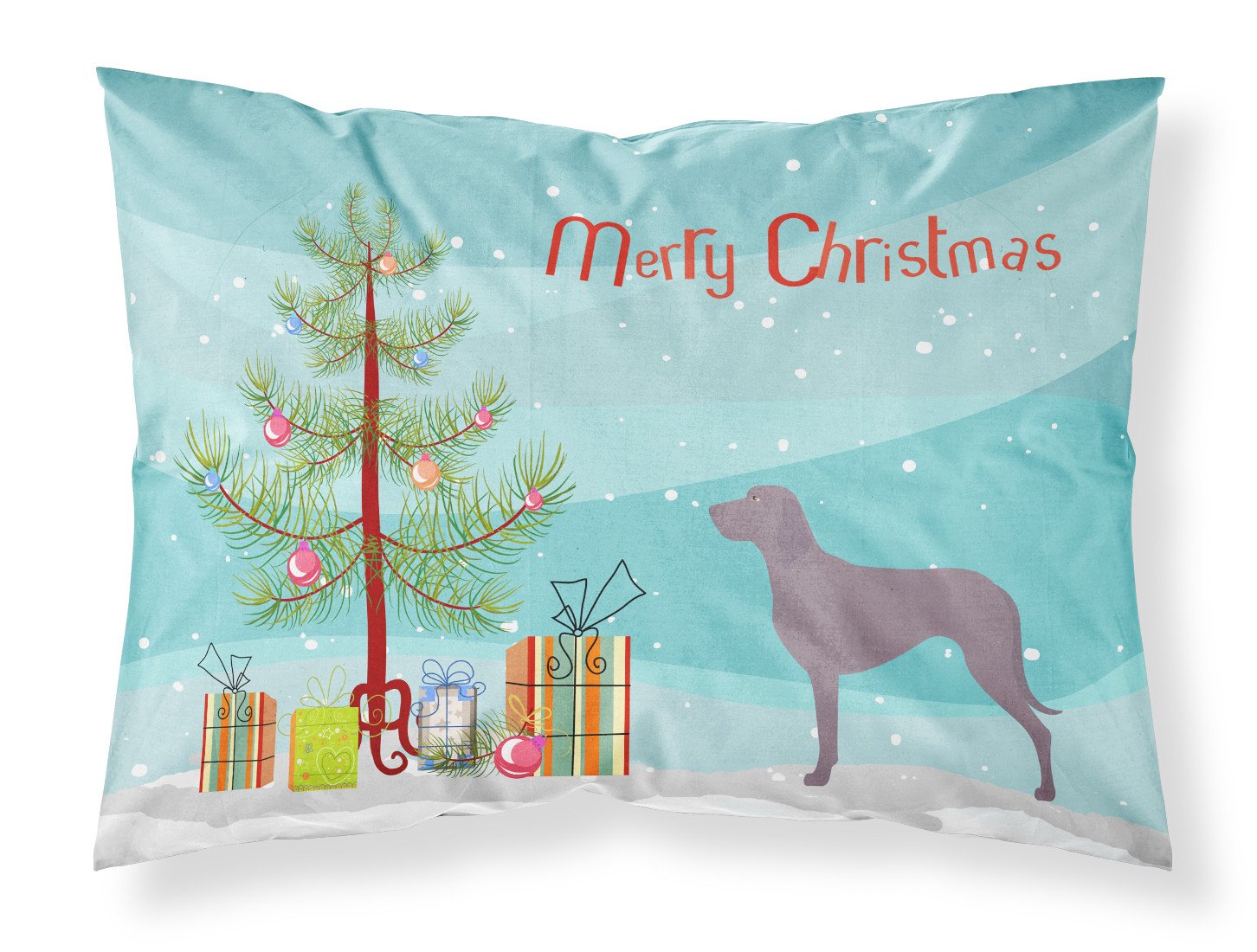 Weimaraner Christmas Fabric Standard Pillowcase BB8442PILLOWCASE by Caroline's Treasures