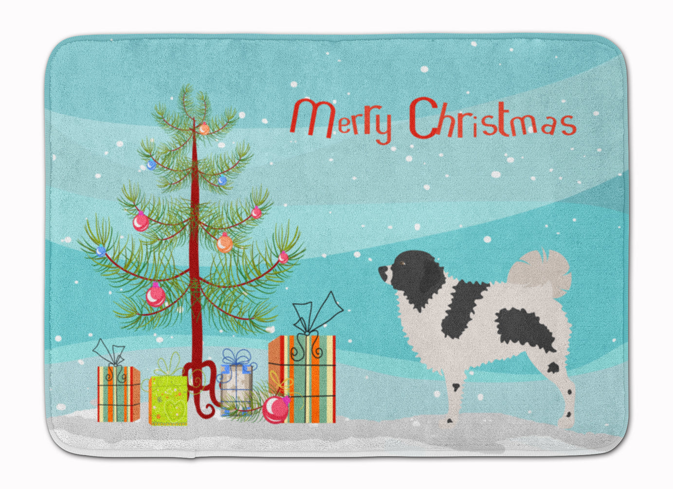 Wetterhoun Frisian Water Dog Christmas Machine Washable Memory Foam Mat BB8444RUG - the-store.com