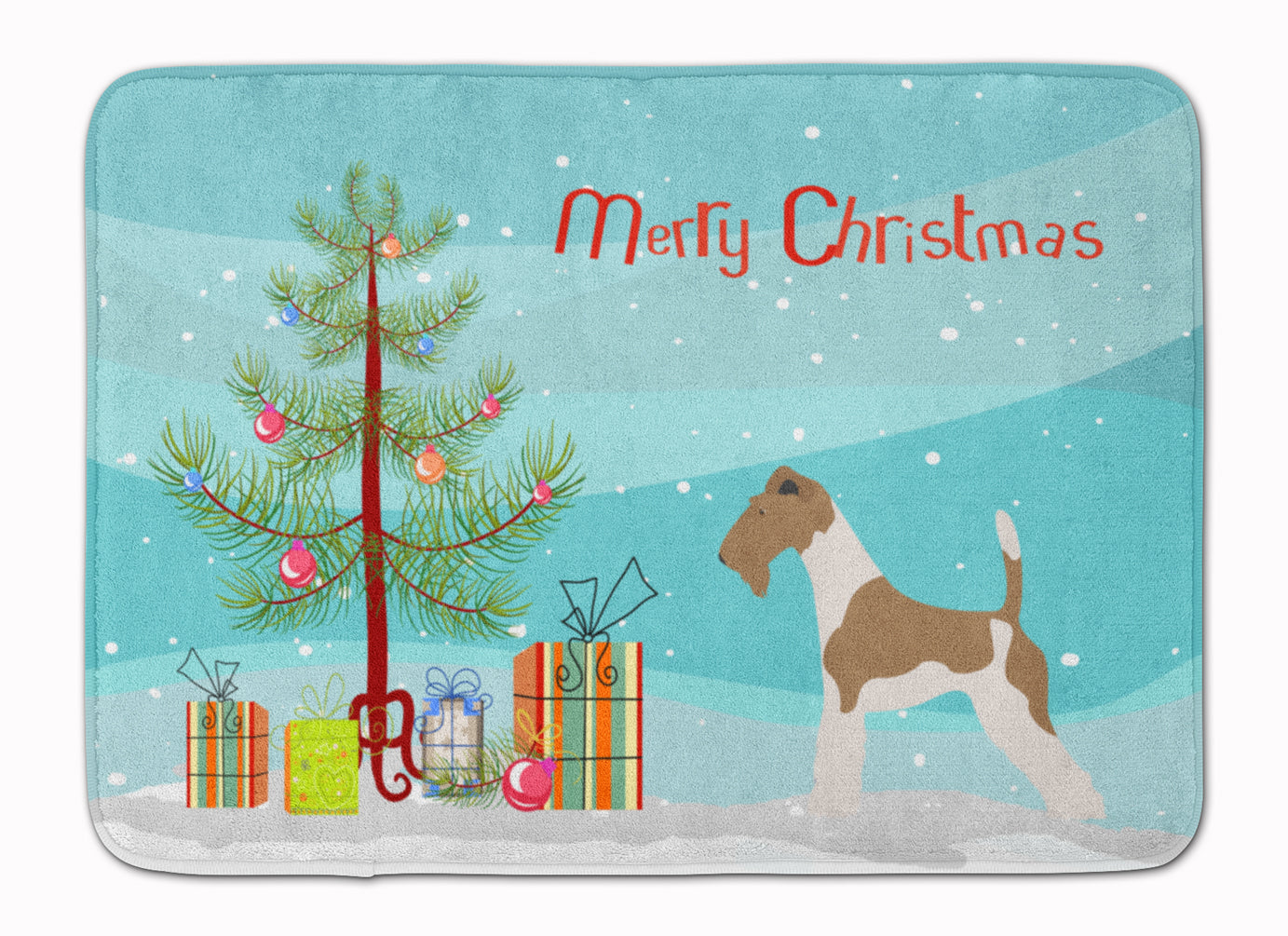 Wire Fox Terrier Christmas Machine Washable Memory Foam Mat BB8446RUG - the-store.com