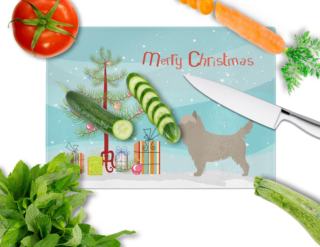 Bracco Italiano Dog Christmas Cutting Board Glass For Kitchen Chopping  Vegetable