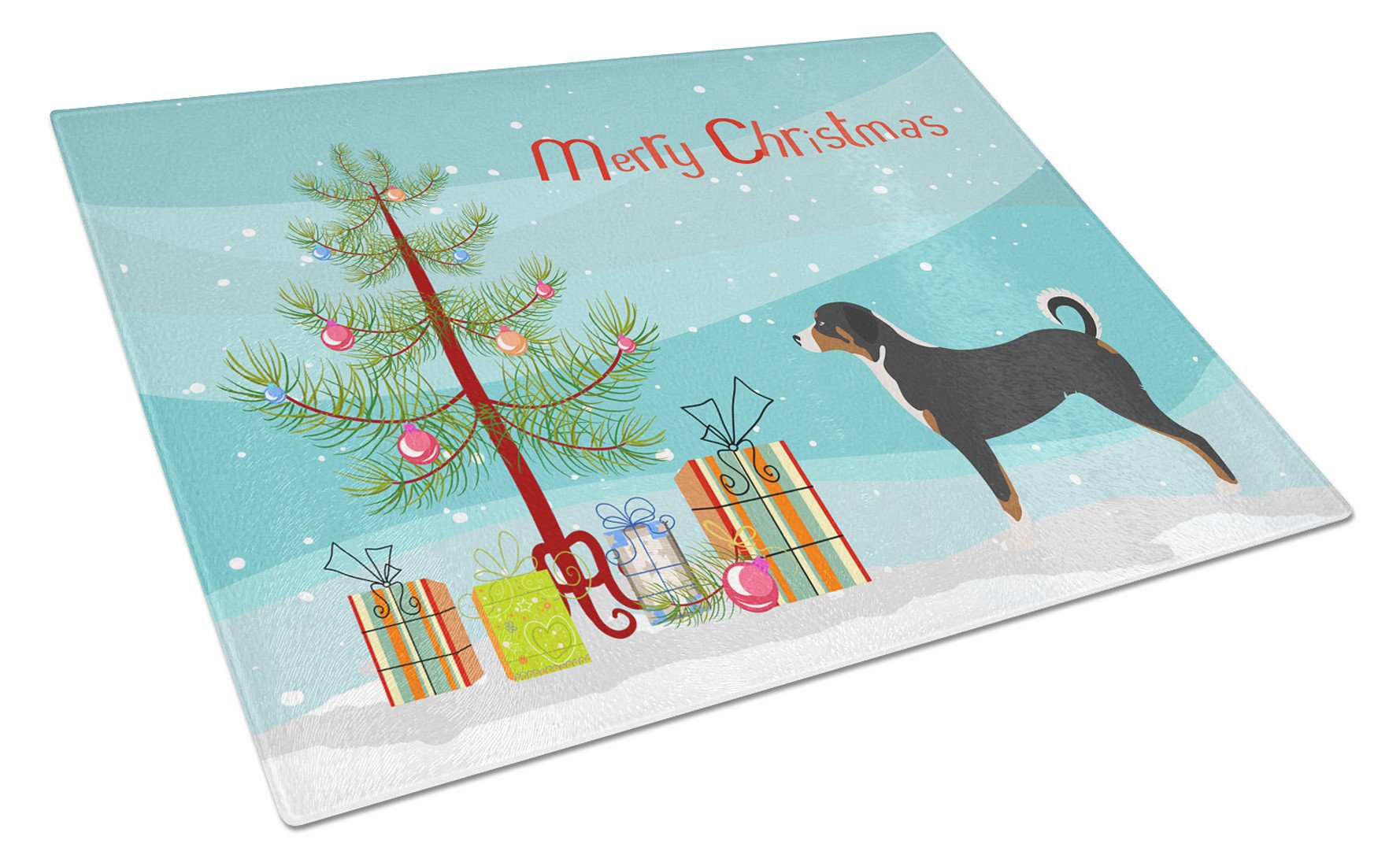 Appenzeller Sennenhund Christmas Glass Cutting Board Large BB8450LCB by Caroline's Treasures