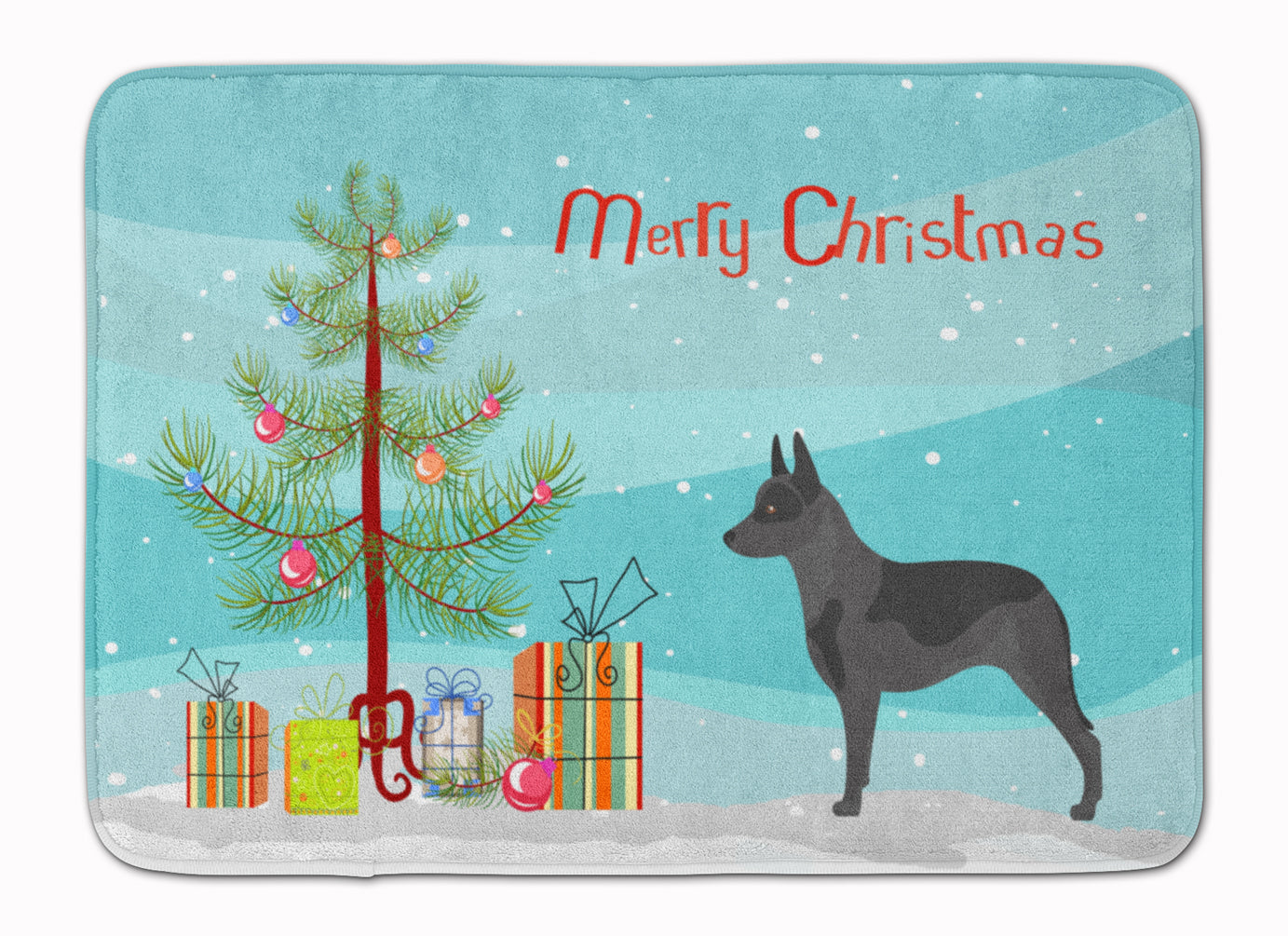 Australian Cattle Dog Christmas Machine Washable Memory Foam Mat BB8451RUG - the-store.com