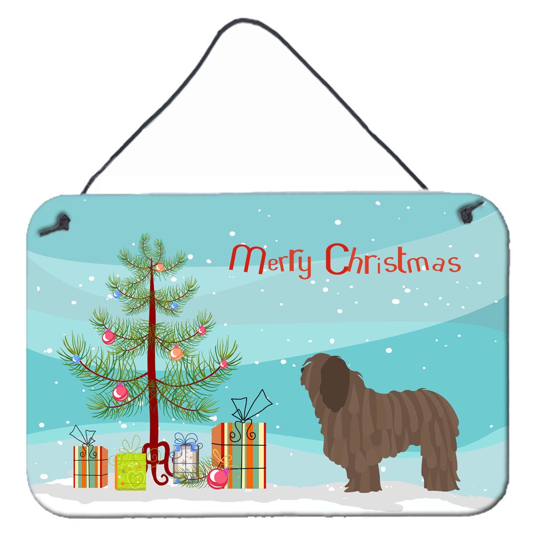 Bergamasco Shepherd Christmas Wall or Door Hanging Prints BB8453DS812 by Caroline's Treasures