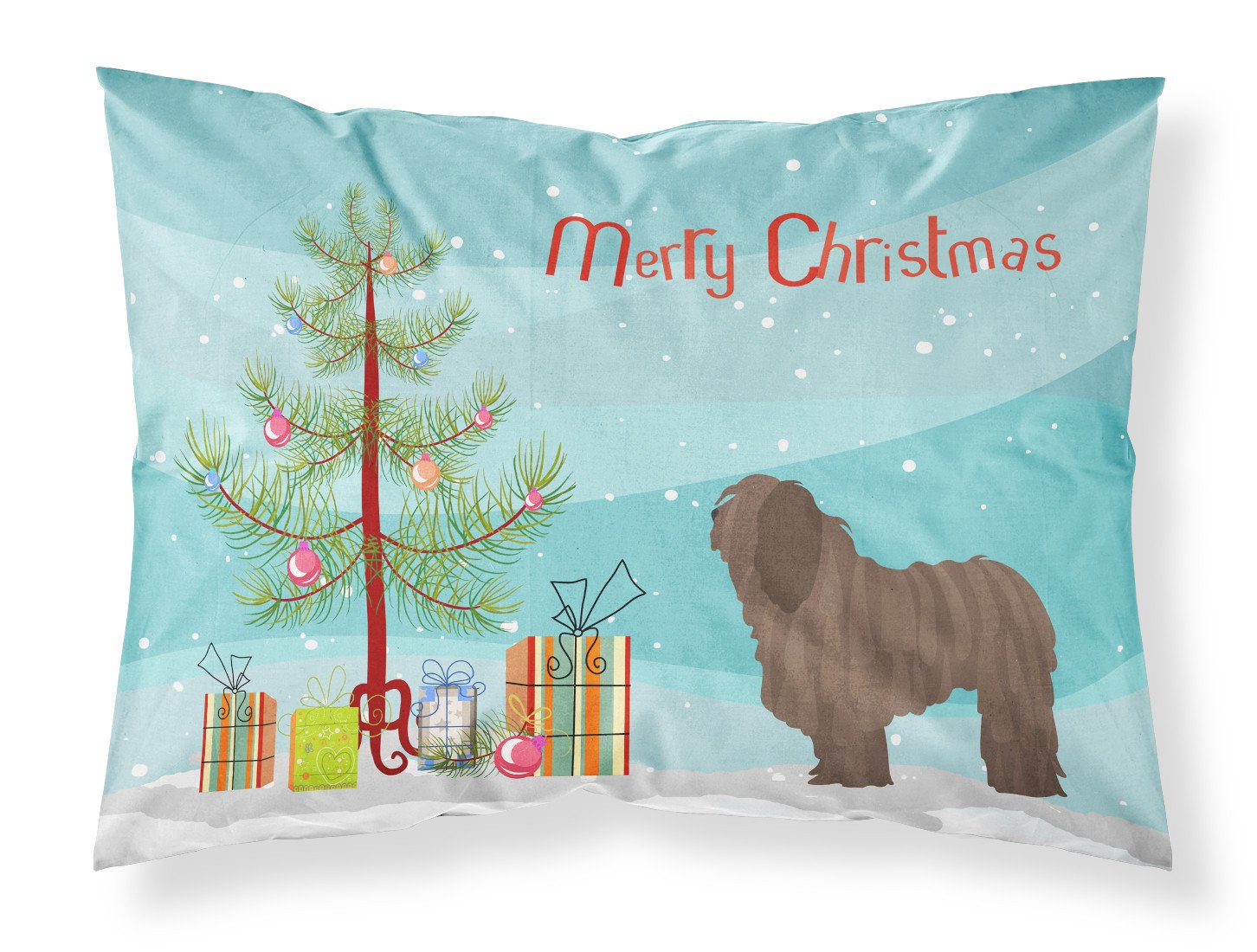 Bergamasco Shepherd Christmas Fabric Standard Pillowcase BB8453PILLOWCASE by Caroline's Treasures