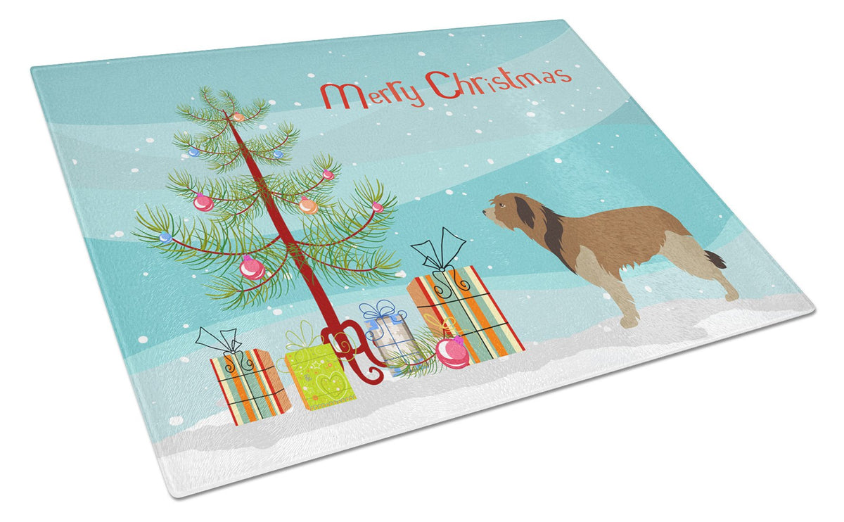 Catalan Sheepdog Christmas Glass Cutting Board Large BB8457LCB by Caroline&#39;s Treasures