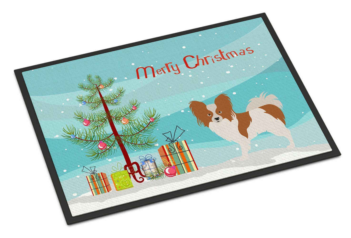 Papillon Christmas Indoor or Outdoor Mat 24x36 BB8472JMAT by Caroline's Treasures