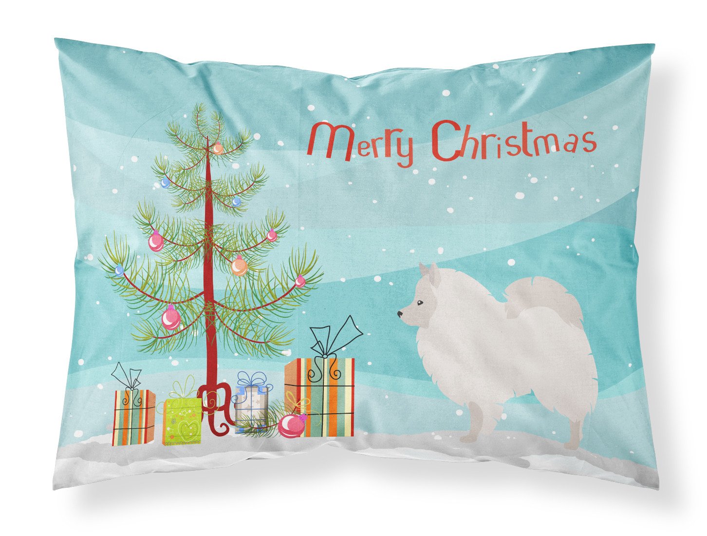 German Spitz Christmas Fabric Standard Pillowcase BB8479PILLOWCASE by Caroline's Treasures