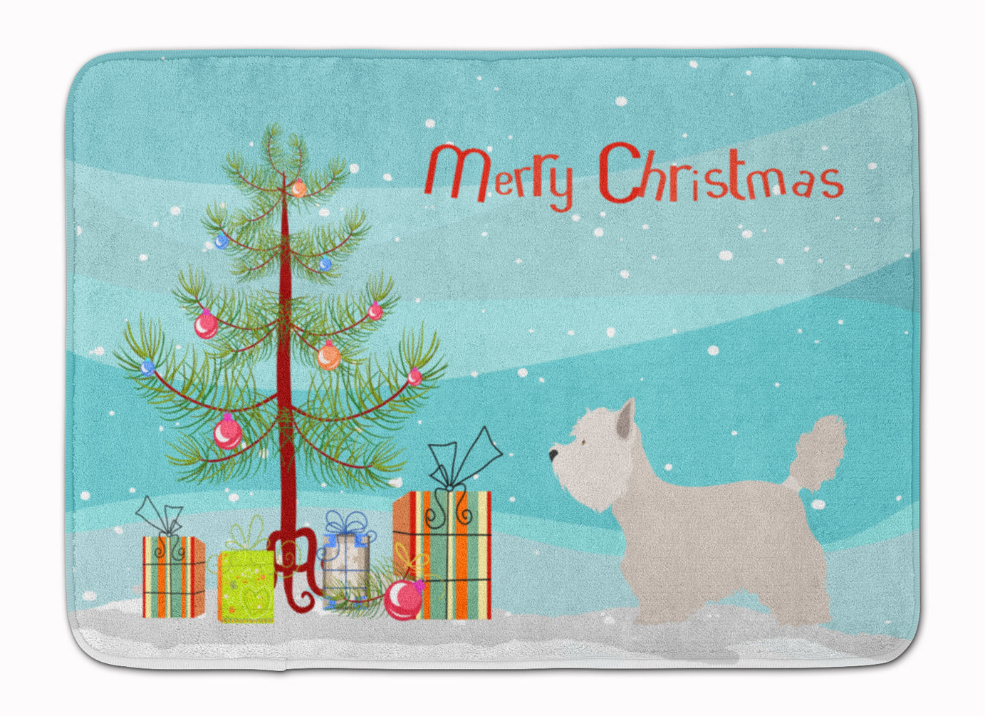 Westie Christmas Machine Washable Memory Foam Mat BB8480RUG - the-store.com