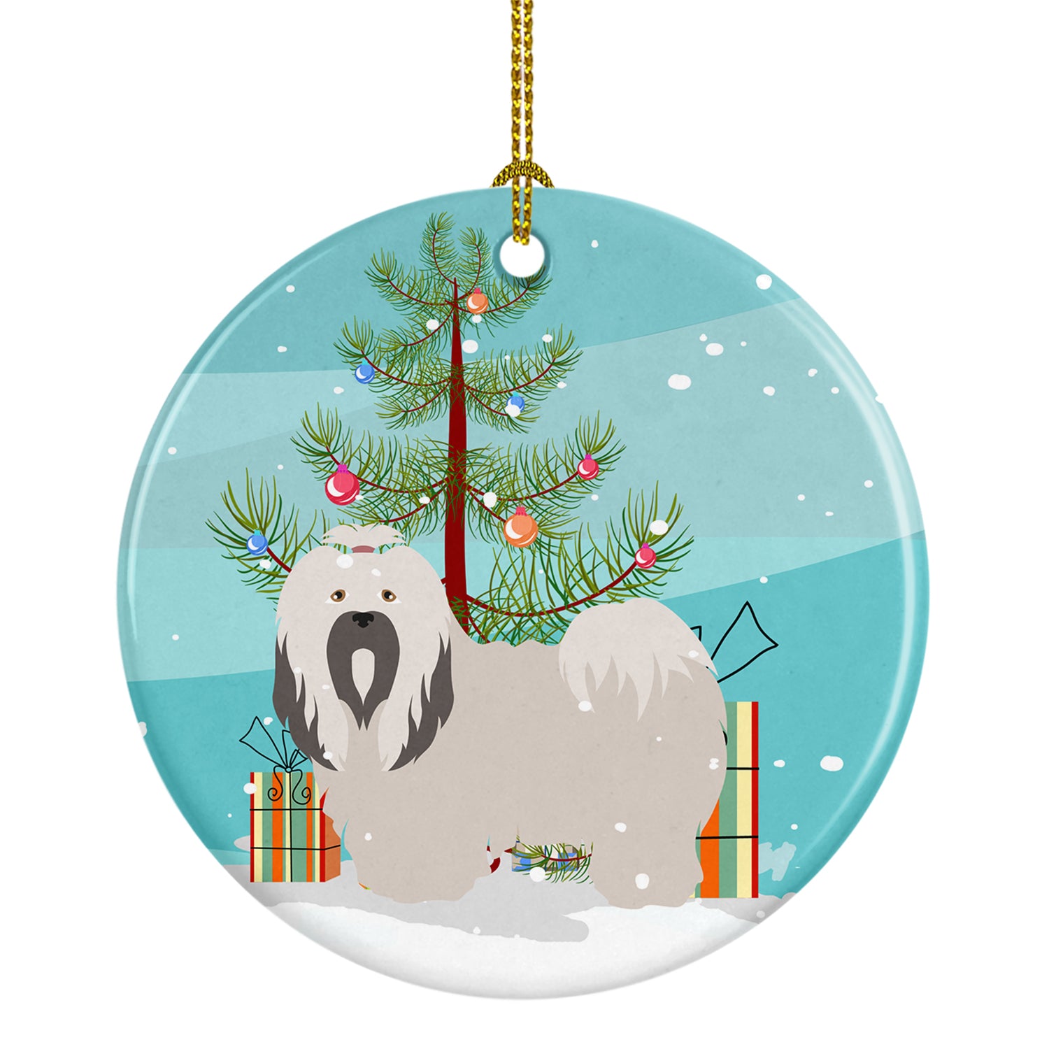 Lhasa Apso Christmas Ceramic Ornament BB8481CO1 - the-store.com