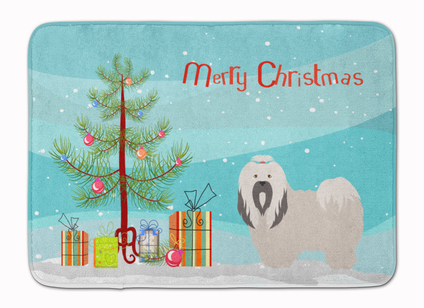 Lhasa Apso Christmas Machine Washable Memory Foam Mat BB8481RUG - the-store.com