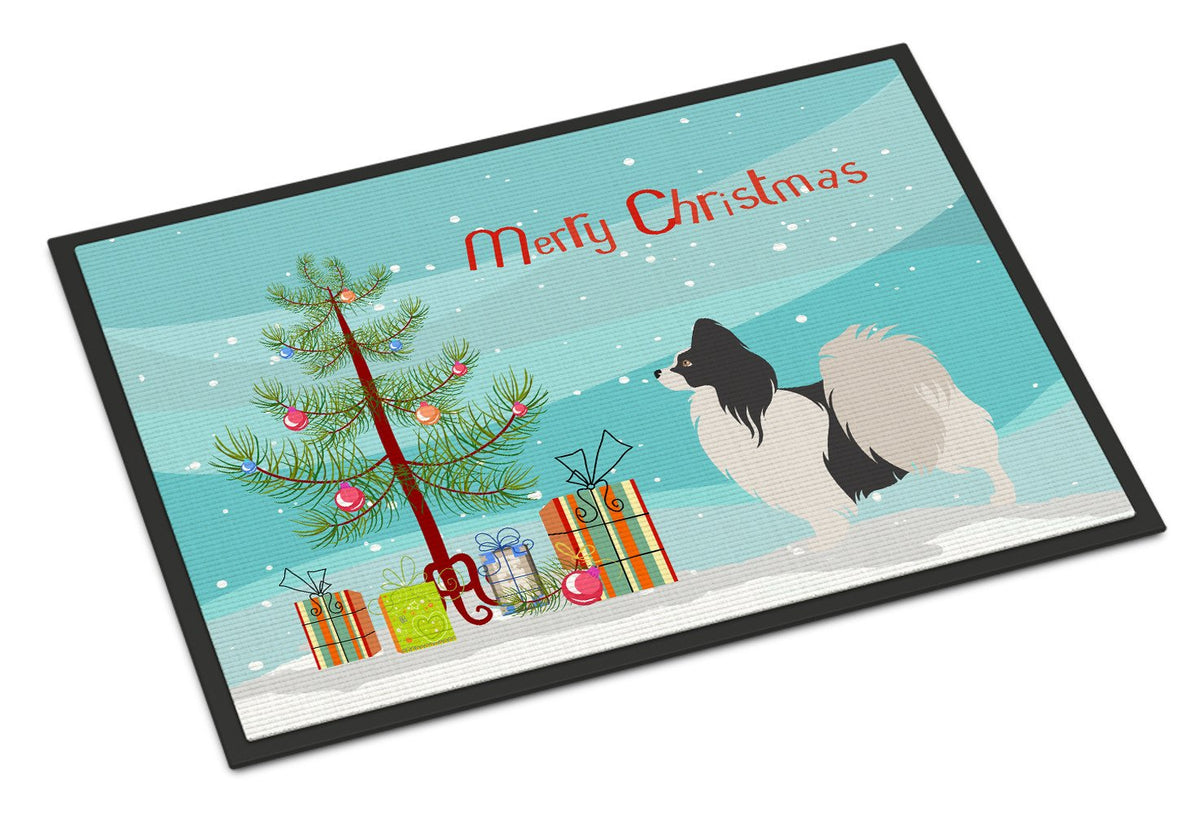 Papillon Christmas Indoor or Outdoor Mat 24x36 BB8484JMAT by Caroline&#39;s Treasures