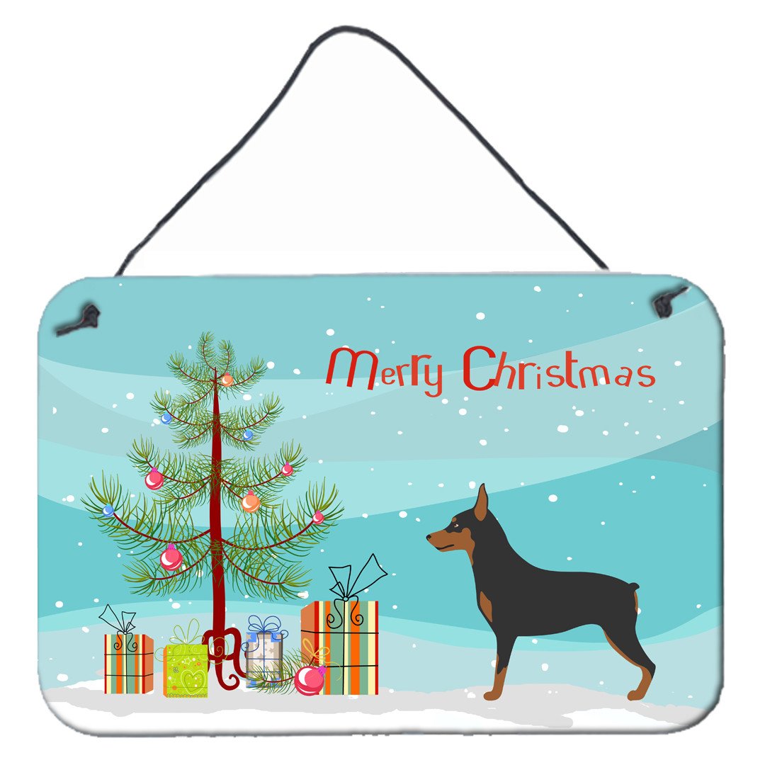 Miniature Pinscher Christmas Wall or Door Hanging Prints BB8485DS812 by Caroline's Treasures